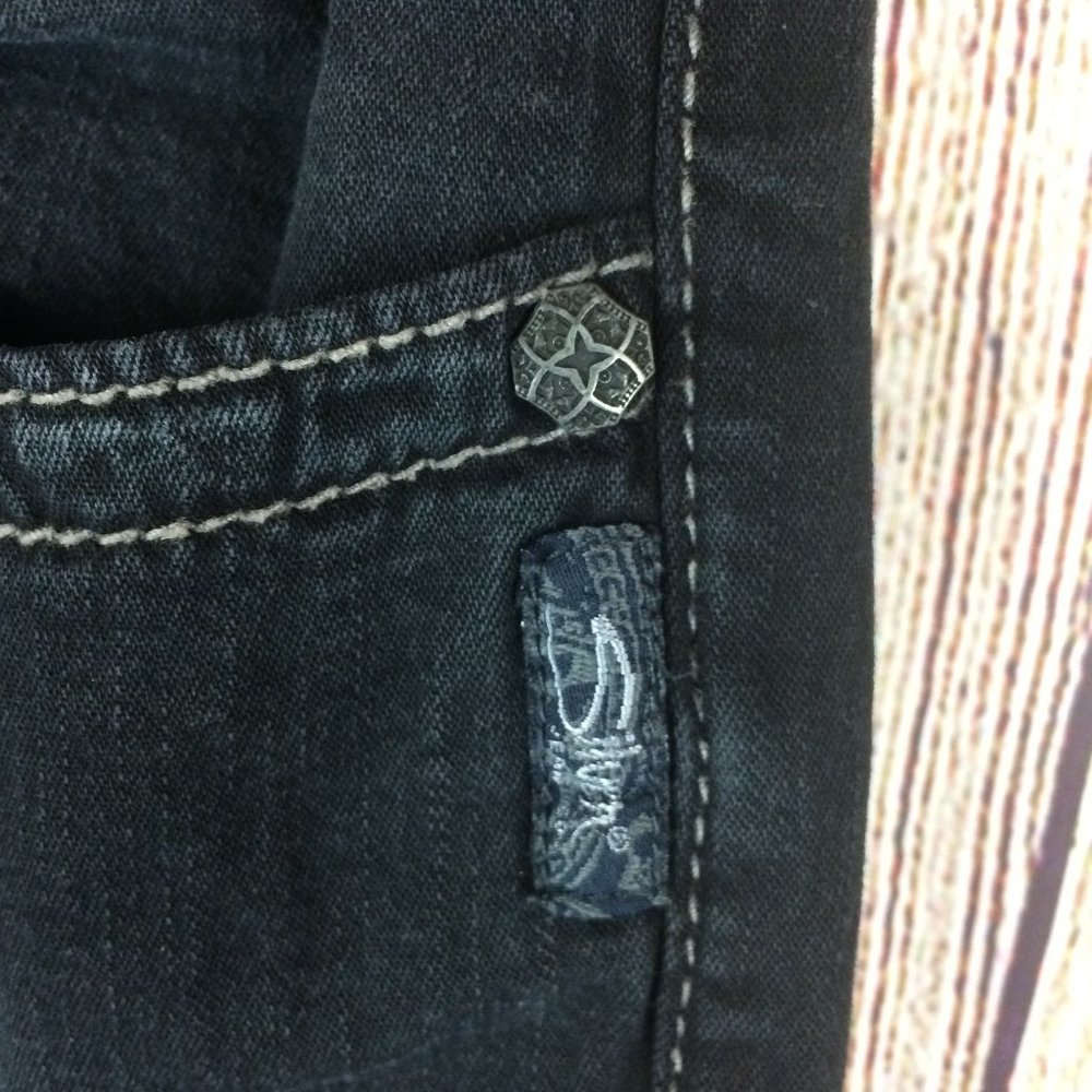 SOLD Mckenzie Black Denim Stretch Jeans Sz 27x32 - Picture 5 of 8